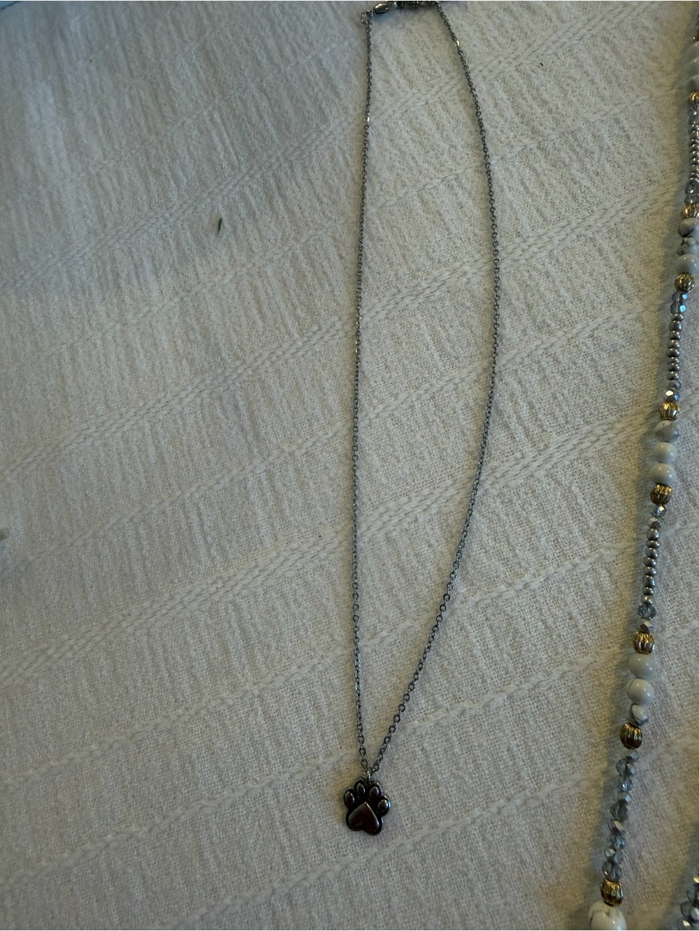 Silver Paw Print Pendant Necklace - Women's Jewelry